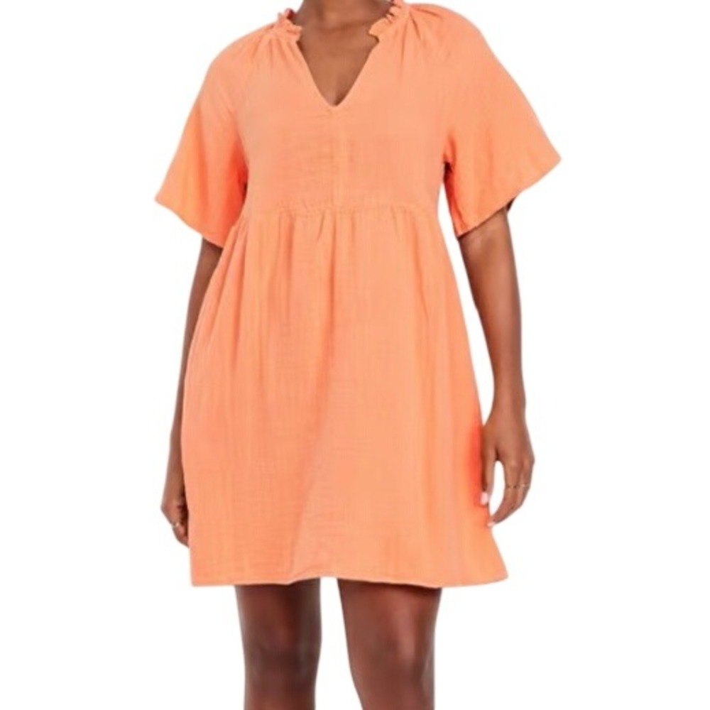 Old Navy Womens M Crinkle Gauze Mini Swing Dress in Blossom Petal NWT